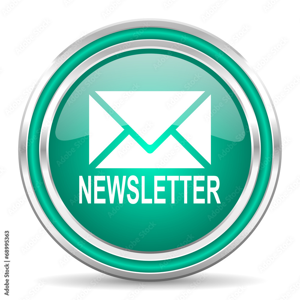 newsletter green glossy web icon newsletter green glossy web icon