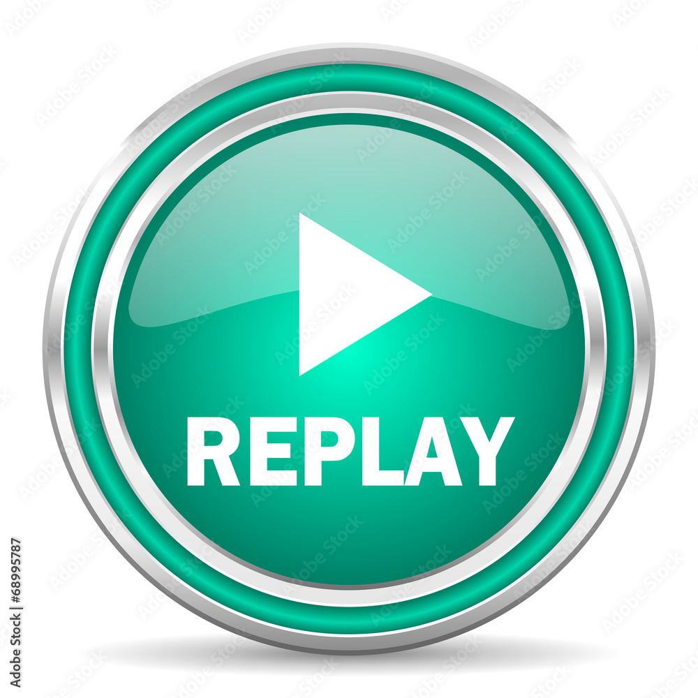 replay green glossy web icon replay green glossy web icon
