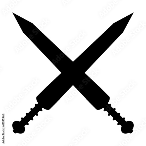 Crossed gladius swords icon