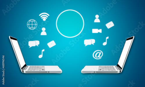 Wallpaper Mural Cloud computing laptop technology connectivity concept Torontodigital.ca