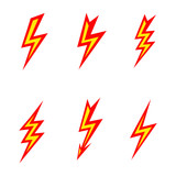 vector lightning colored silhouettes on white background  icon