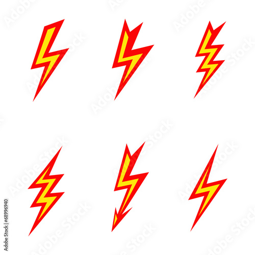 vector lightning colored silhouettes on white background  icon