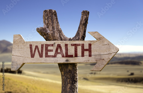 Fotografie Wealth sign with a desert on background