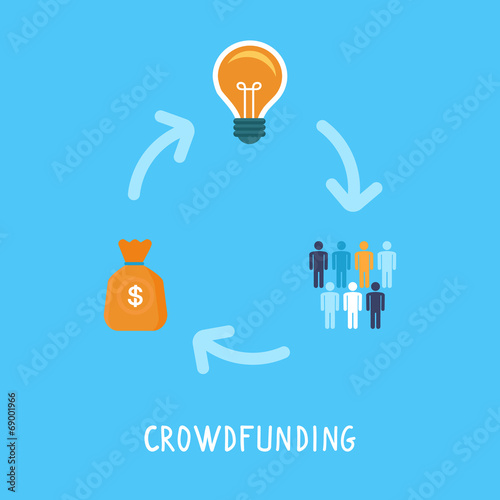 Vector crowdfunding concept in flat style