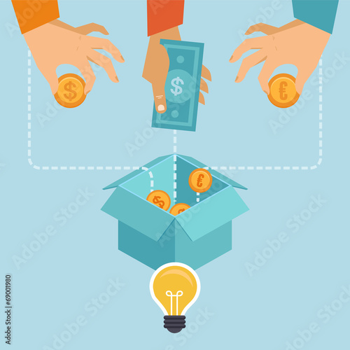 Vector crowdfunding concept in flat style