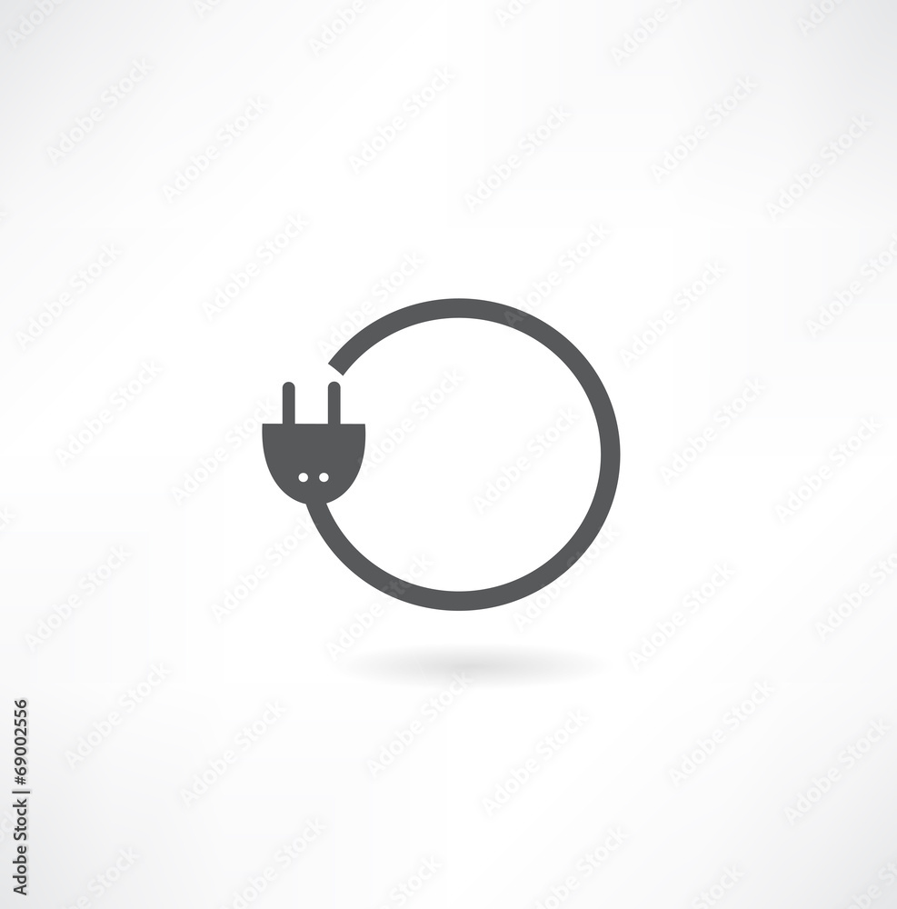 Electric plug - Vector icon isolated on white Electric plug - Vector icon isolated on white