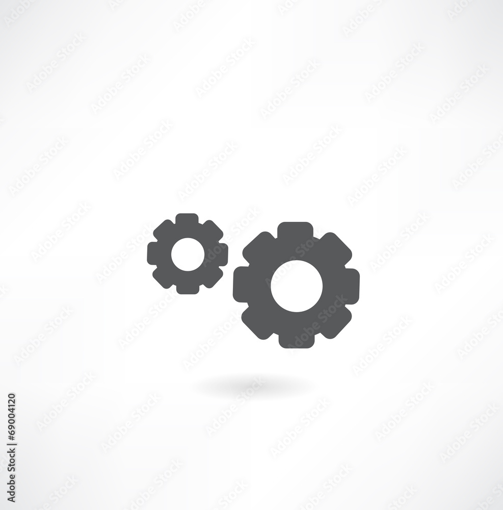 black cogs (gears) on white background