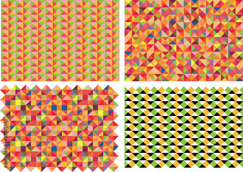 Vector set of four patterns and backgrounds