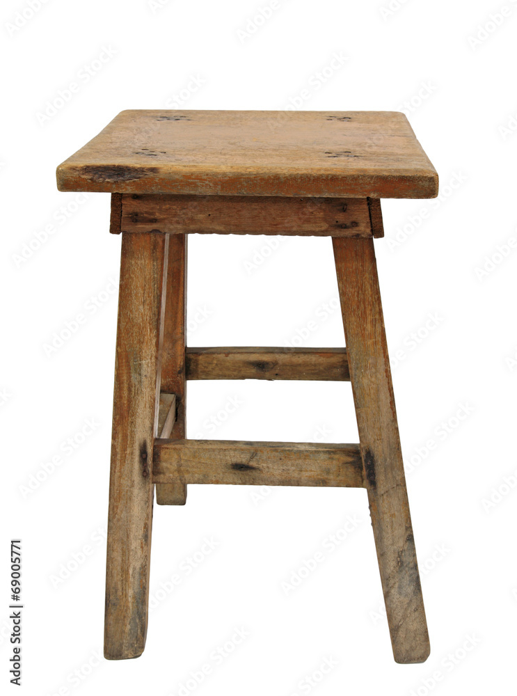 Old wooden chair isolated on white Old wooden chair isolated on white