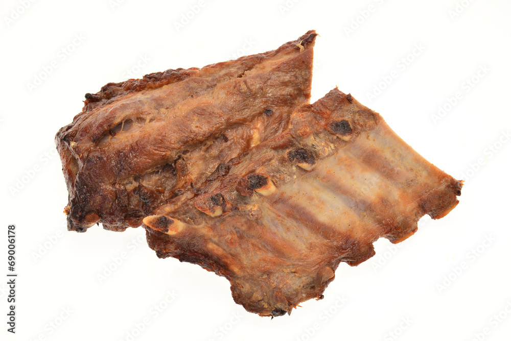 Braised Pork Ribs Isolated On White Background Braised Pork Ribs Isolated On White Background