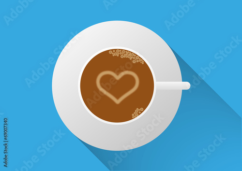 Coffee Cup with Heart Design