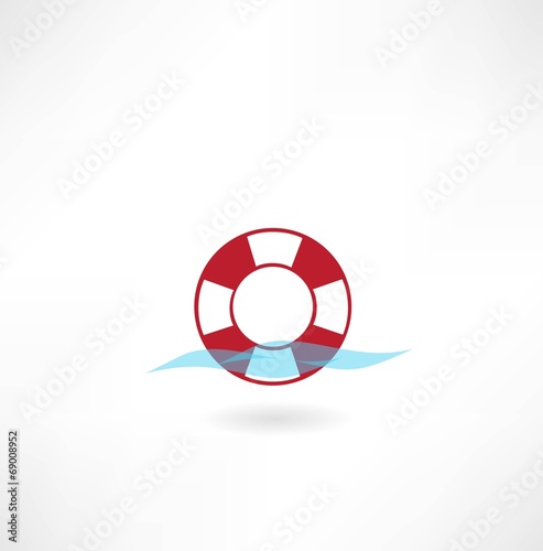 lifebuoy on water icon