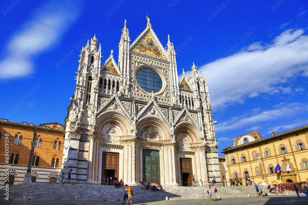 Beautiful medieval city in Tuscany Siena - view of  Duomo