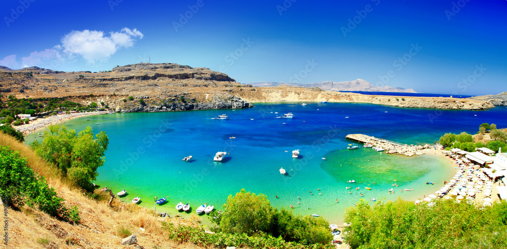 Greek holidays - beautiful beaches of Rhodes island, Lindos bay