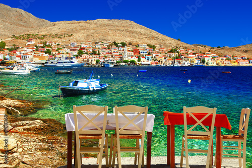 Greek  tavernas. Halki island photo