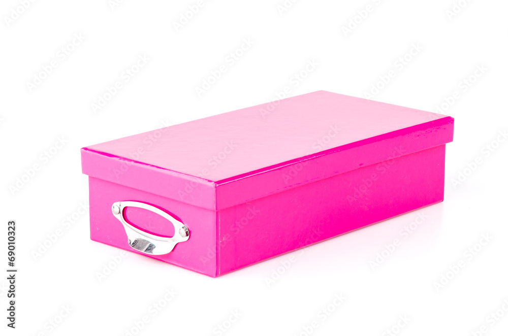 Pink box isolated white background Pink box isolated white background