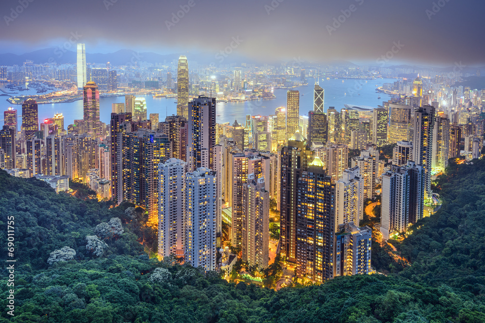 Fototapeta premium Hong Kong, China City Skyline