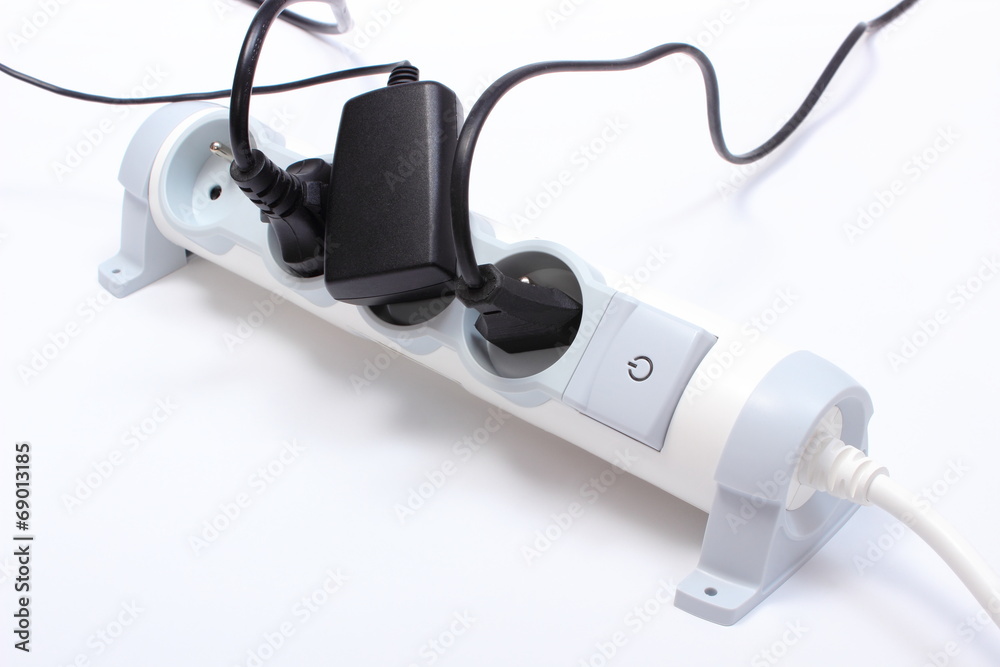 Electrical cords connected to power strip, Electrical cords connected to power strip,