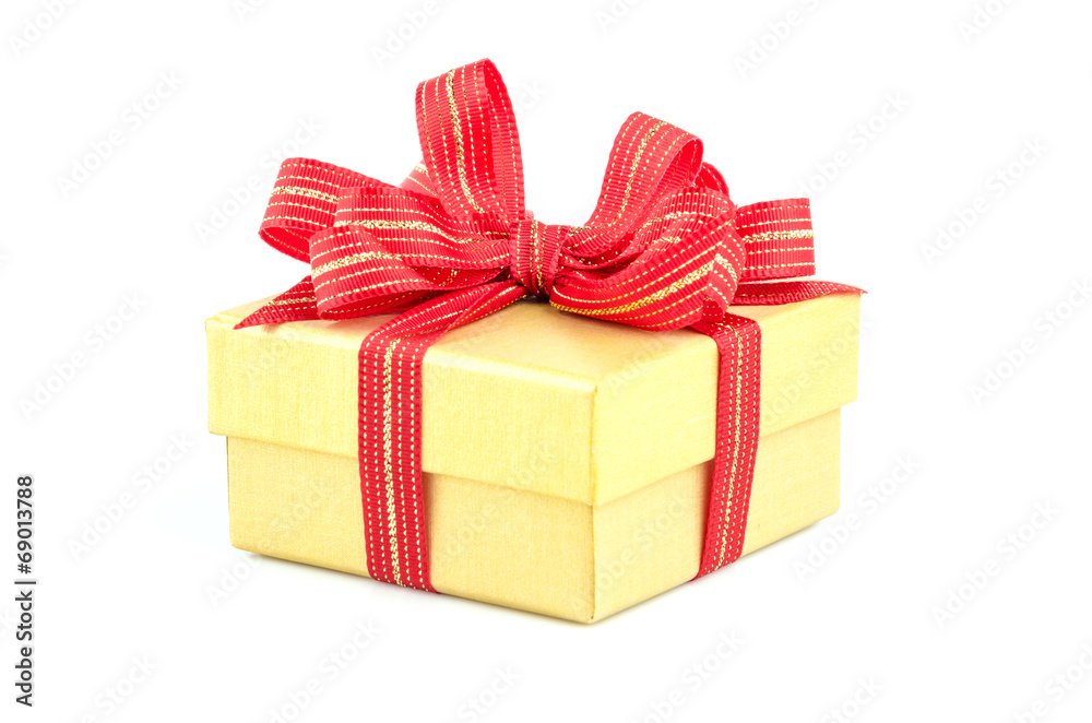 Fototapeta premium Gift box isolated white background