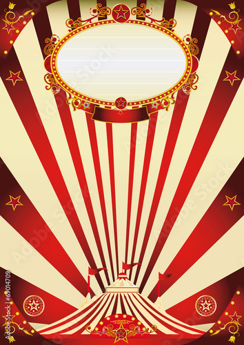 circus vintage red and cream poster