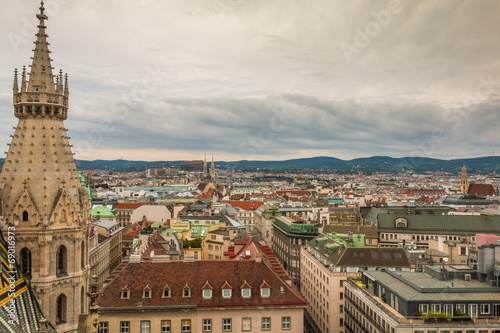 Beautiful birds eye view of Vienna Austria