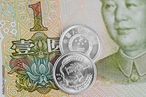 Chinese Yuan Notes and Coins
