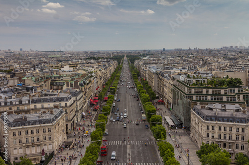 Paris street taken from Arch du triomph