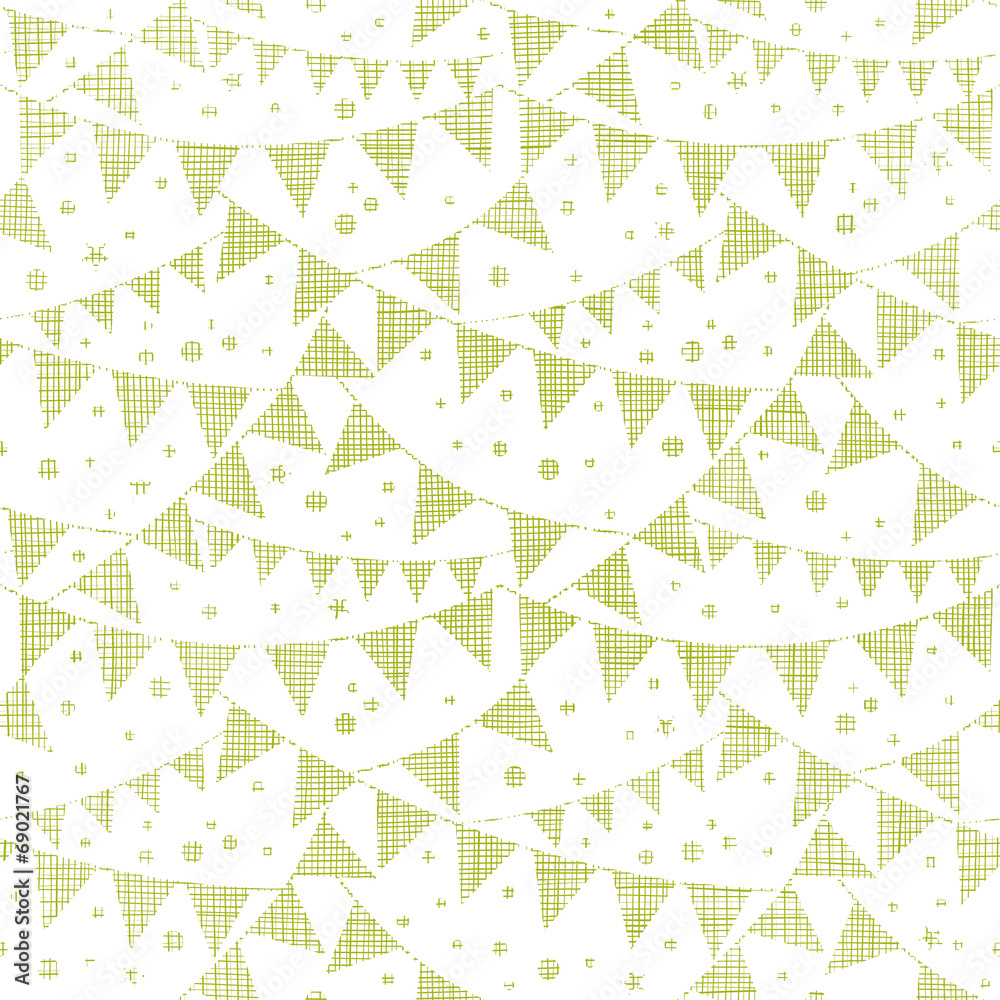 Green Textile Party Bunting Seamless Pattern Background