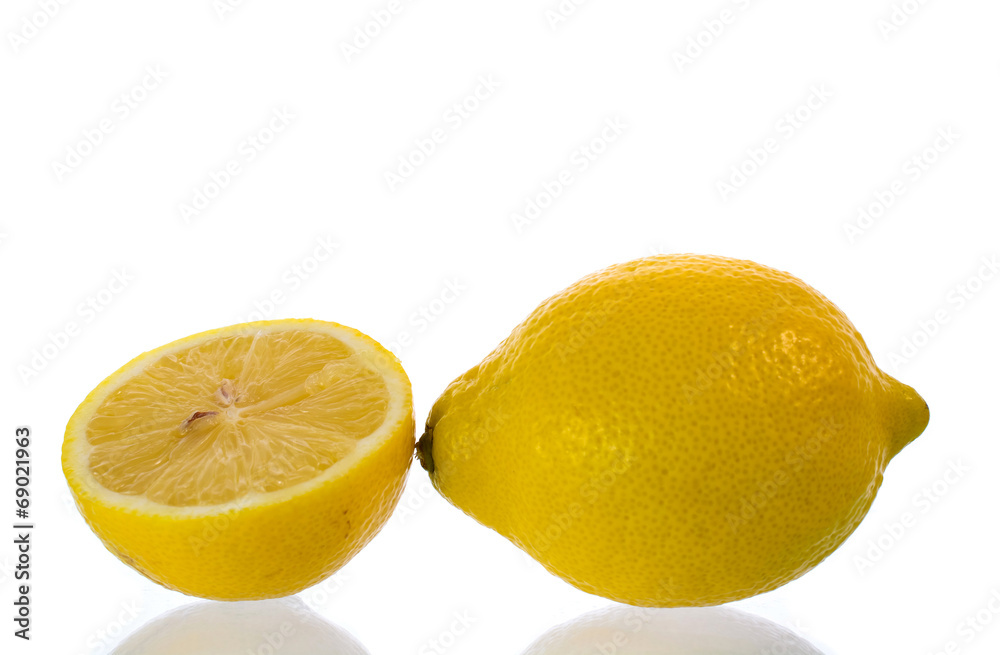 yellow Lemon and slice half