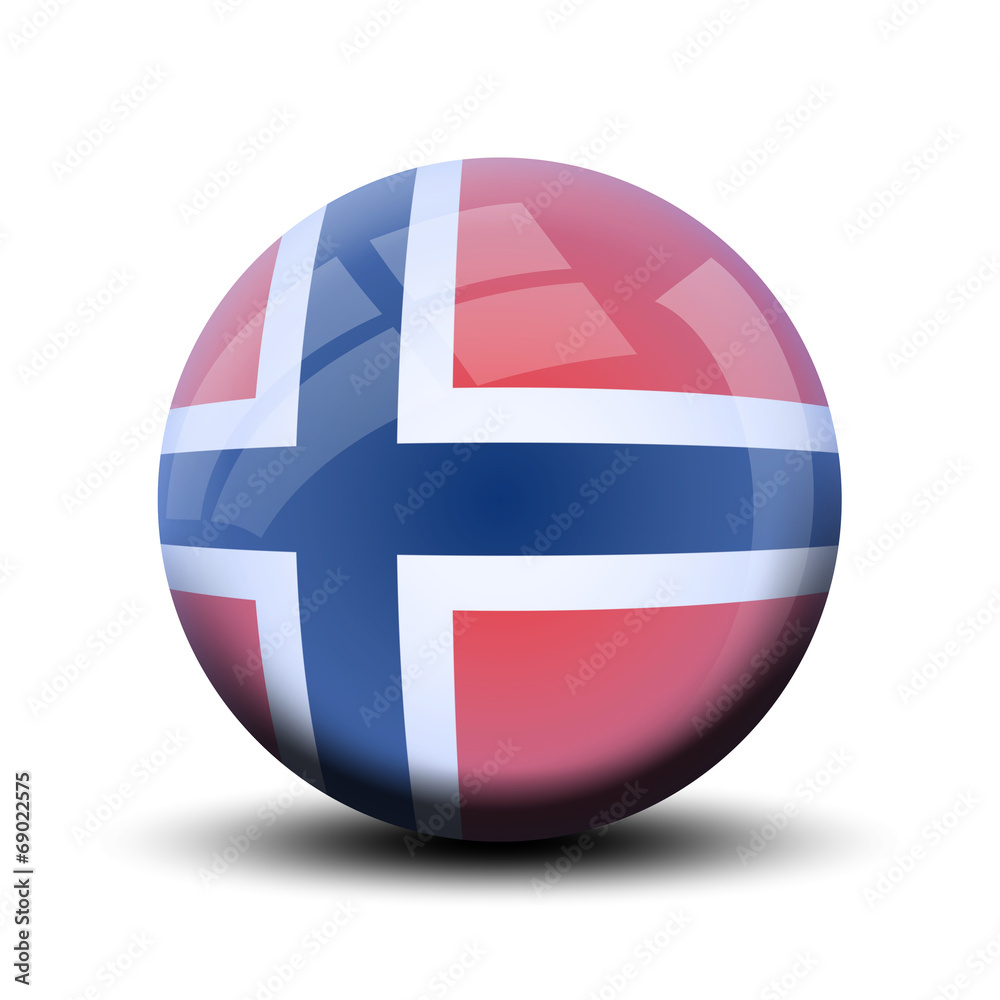 Drapeau en bulle : Norvège Drapeau en bulle : Norvège