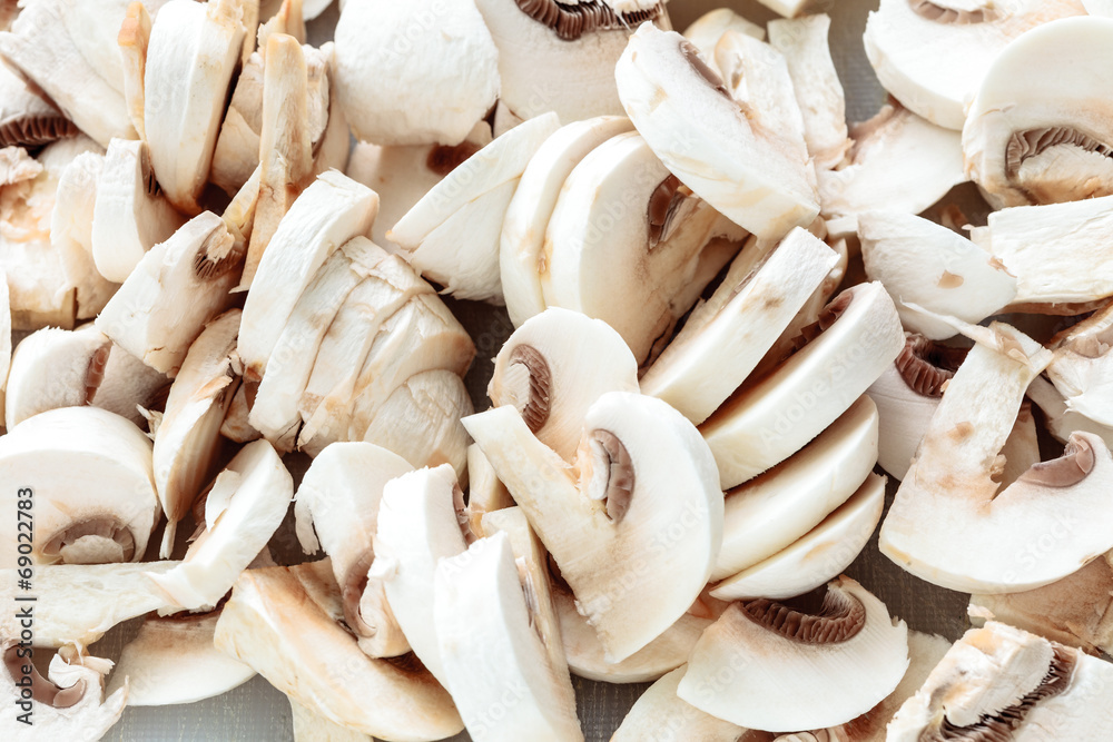 Food. Fresh white mushrooms champigonons Food. Fresh white mushrooms champigonons
