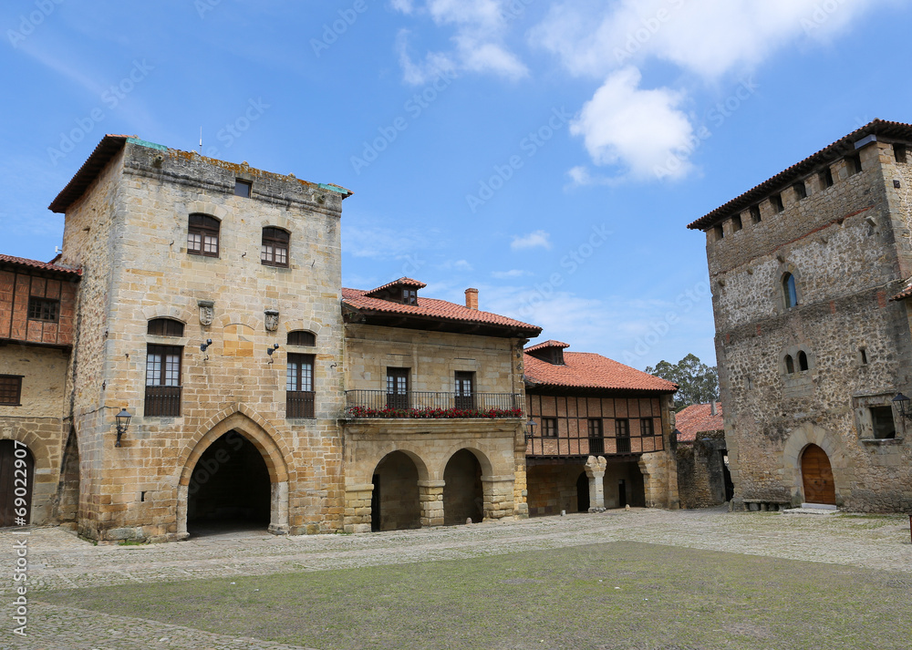 Architecture in the famous Cantabrian village Santillana del Mar