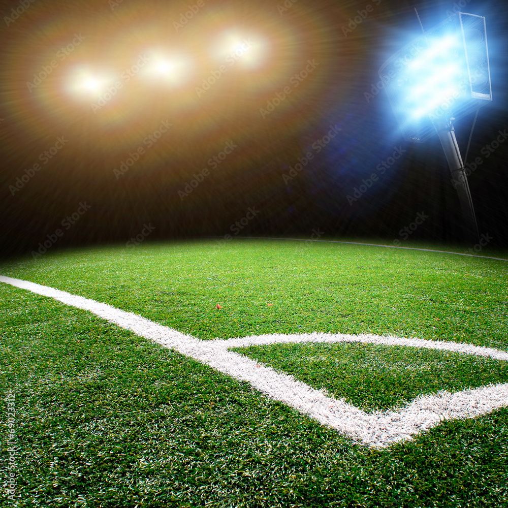 Obraz premium soccer stadium with bright lights