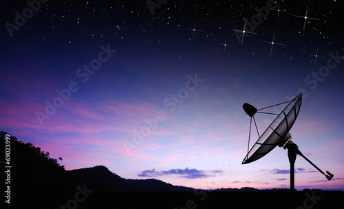 Satellite dish sky sun stars