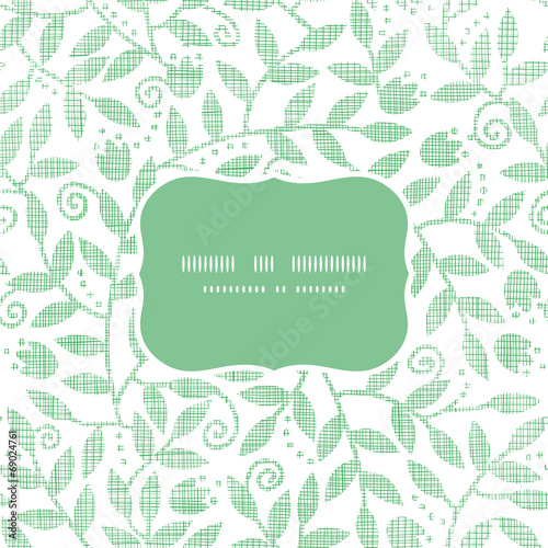 Leaves and swirls textile frame seamless pattern background