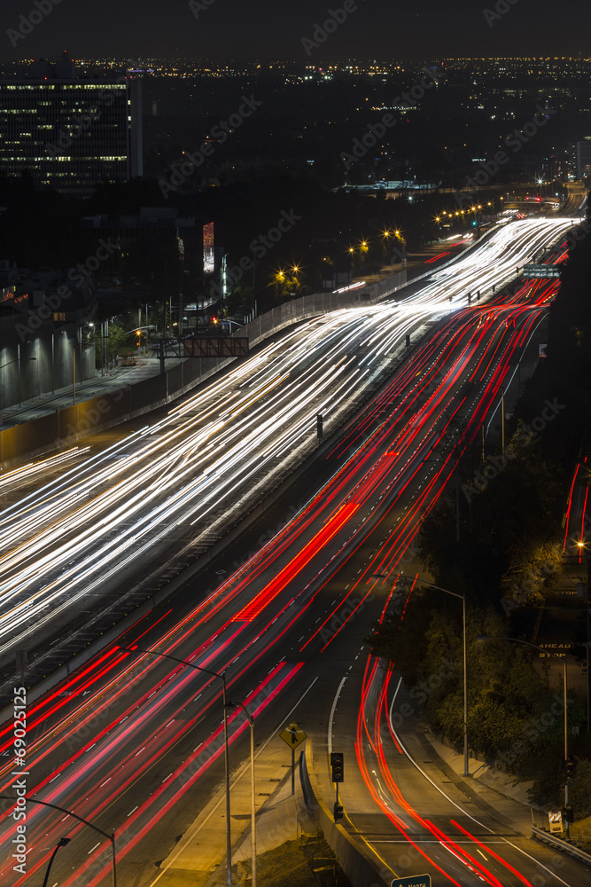 Obraz premium San Diego Freeway Los Angeles Night