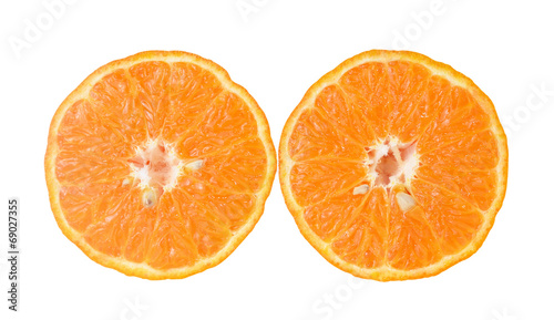 slice of orange fruit isolated