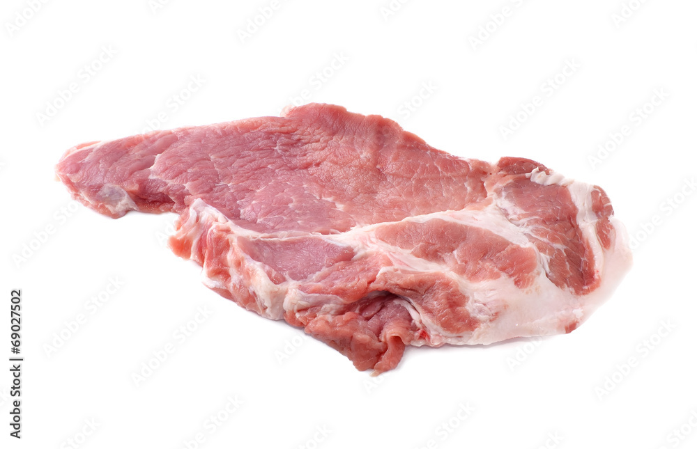 Raw pork isolated on white