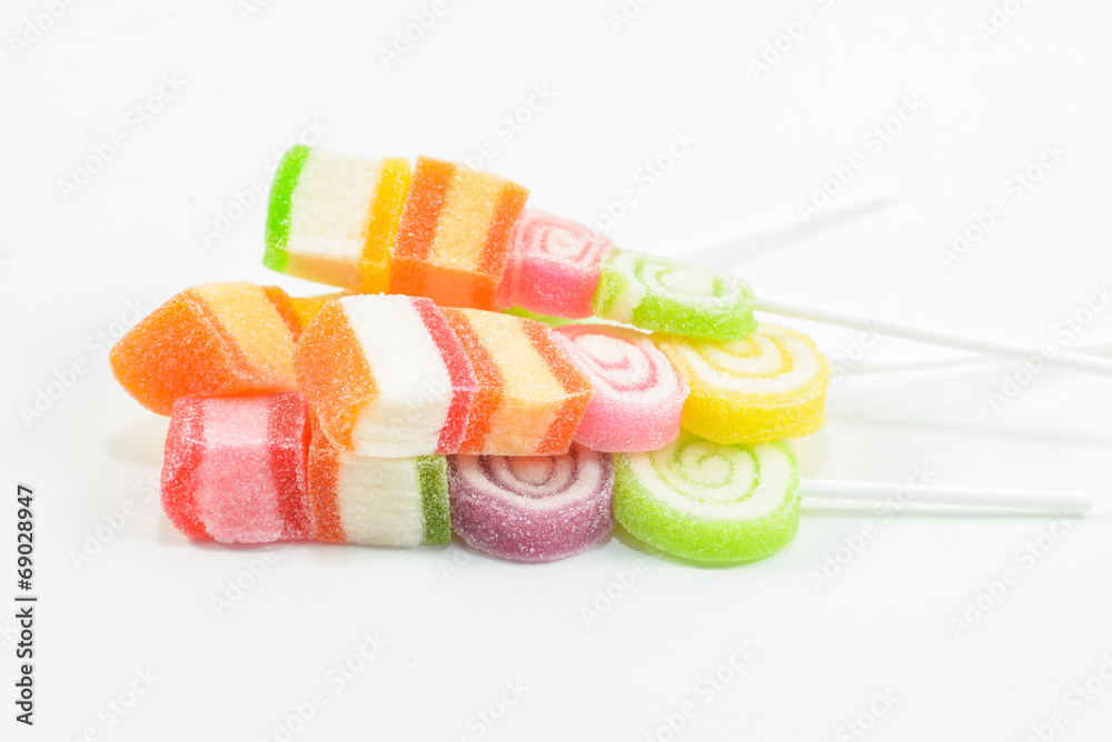 Colorful candy on white background Colorful candy on white background