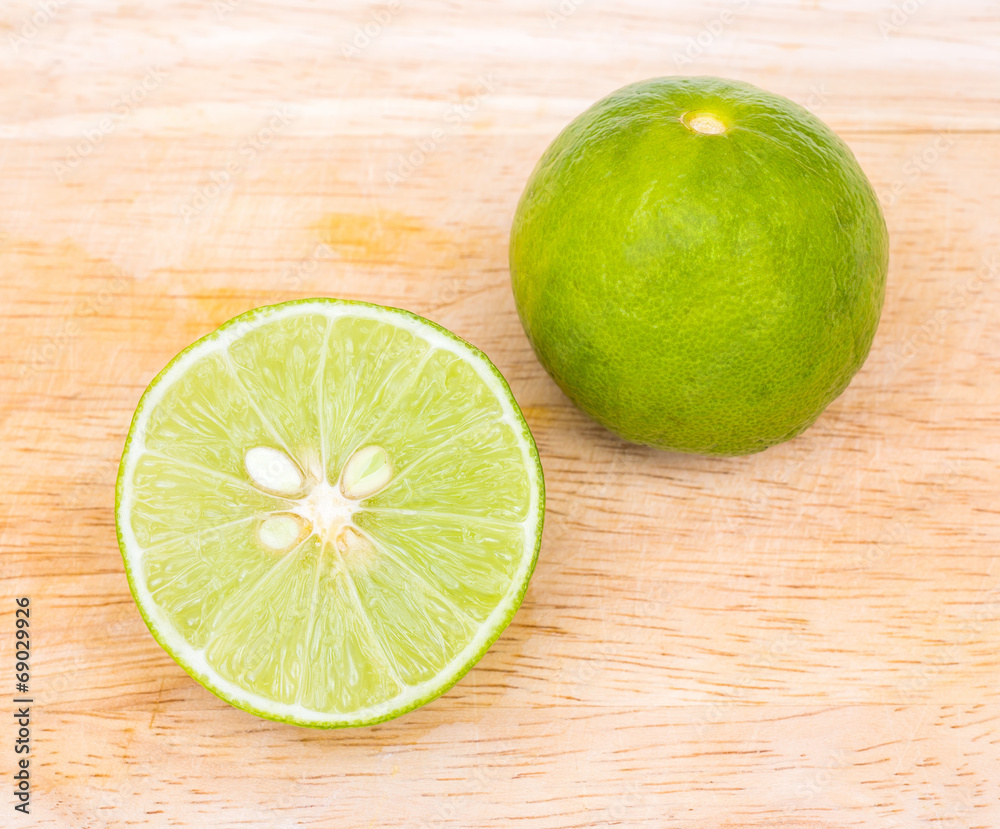 slice lemon on wood background slice lemon on wood background