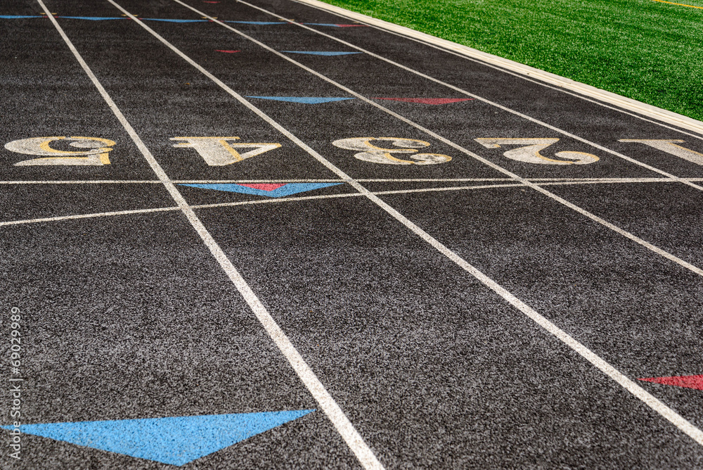 Fototapeta premium outdoor running track lanes