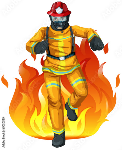 A fireman and the big fire