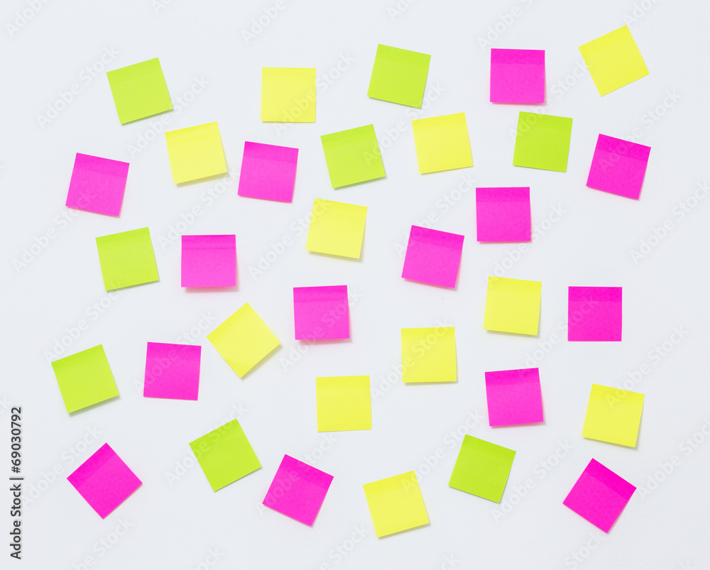 Colorful paper note on the wall Colorful paper note on the wall
