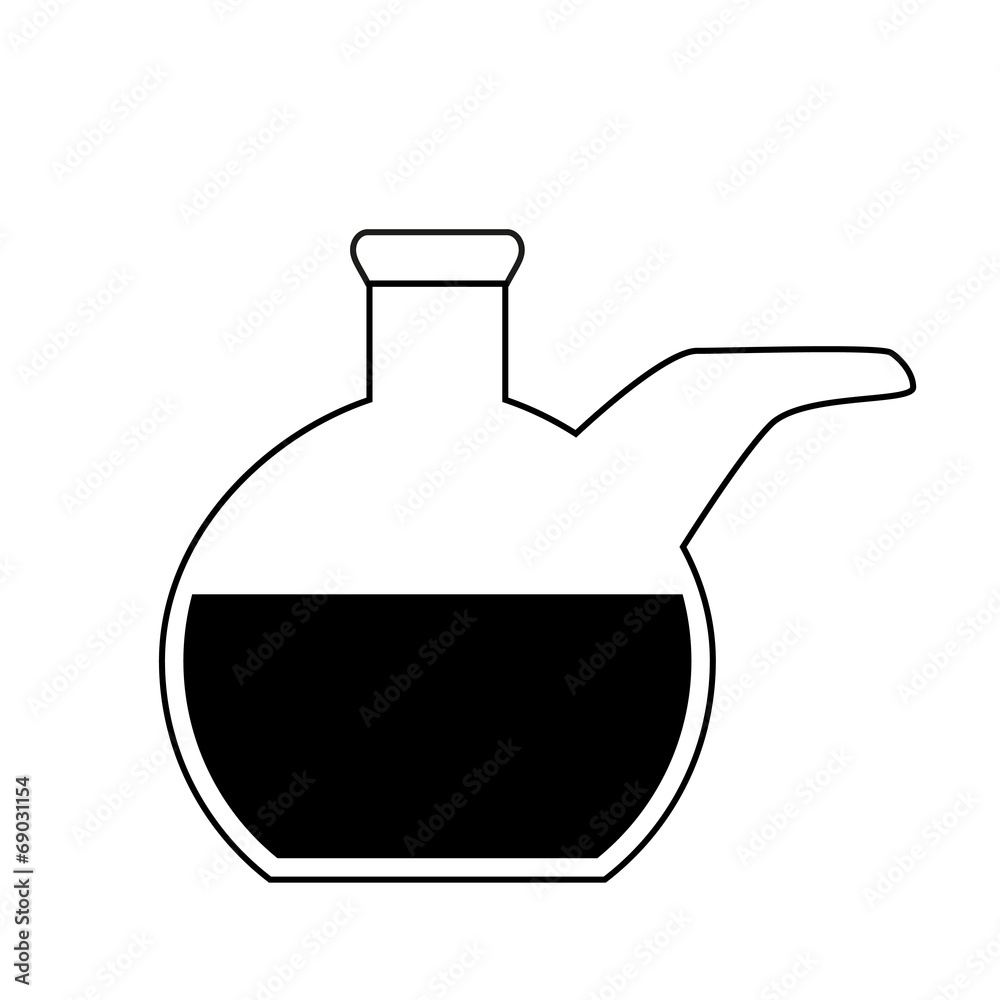 Flat bottom chemical retort on white background Flat bottom chemical retort on white background