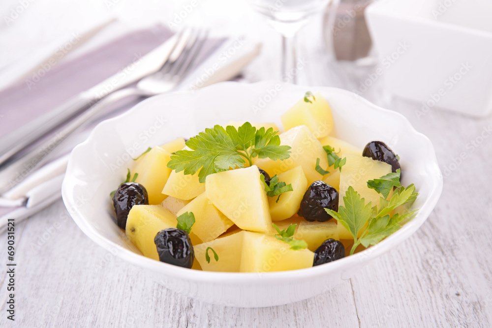 potato salad with olive and onion potato salad with olive and onion