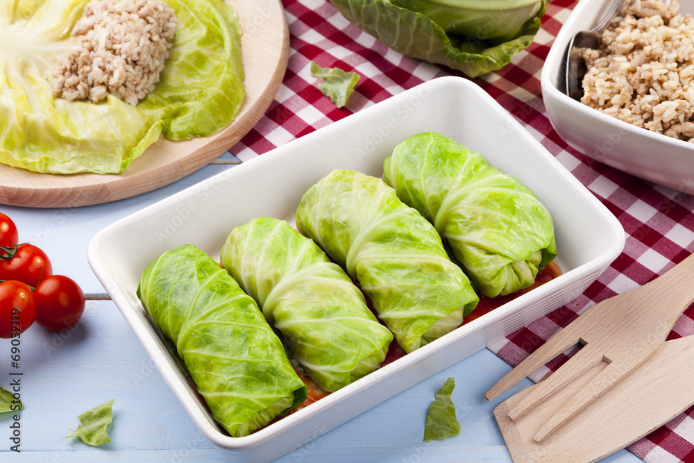 cabbage stuffed with rice and meat cabbage stuffed with rice and meat