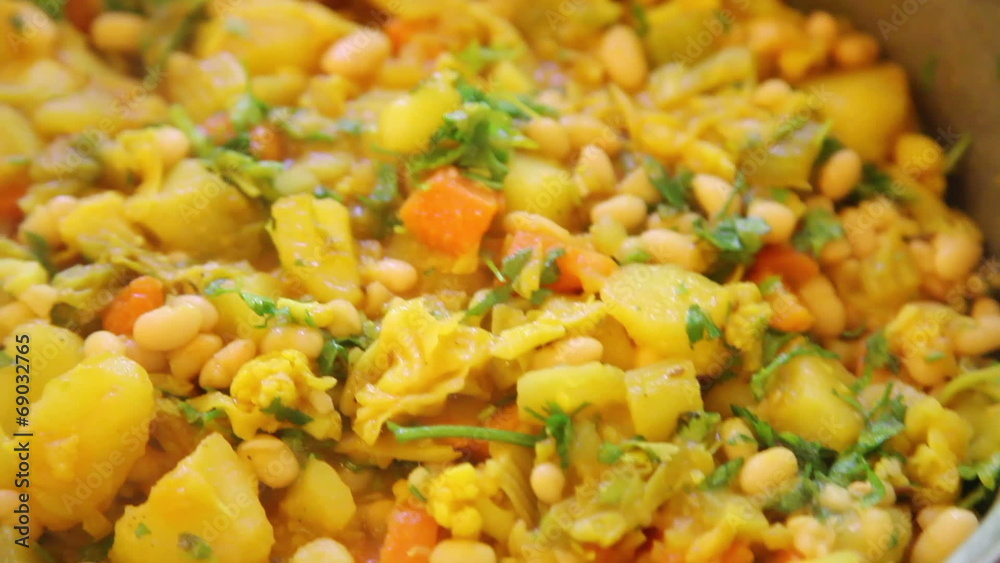 Closeup of vegetable dish sabzi