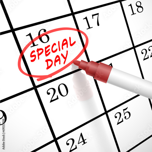 special day words circle marked on a calendar