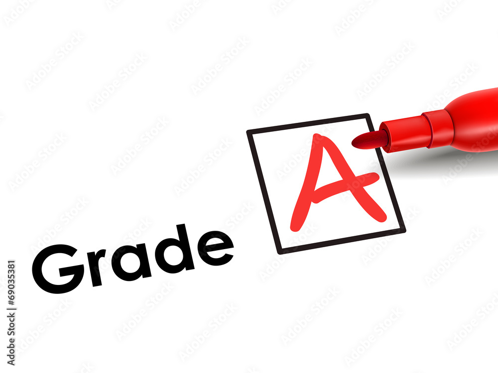 close-up look of A grade