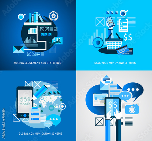 Flat Style Infographic UI Icons to use for your business project